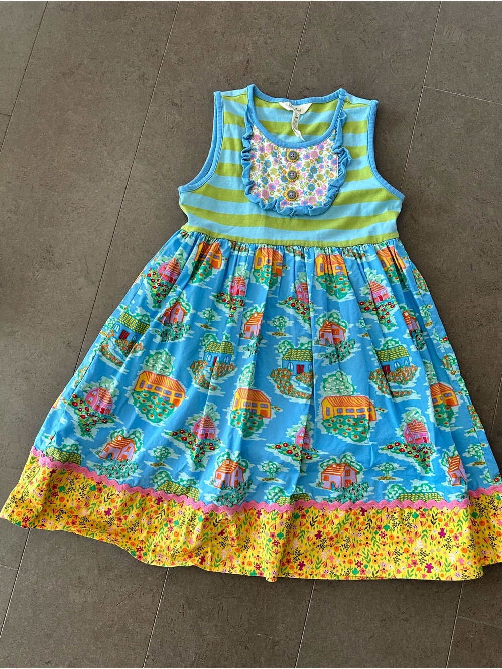 Matilda Jane Village Print Sleeveless Dress size 8